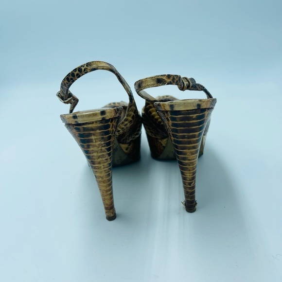 Multicolored Sergio Rossi snake skin Key Hole Open Toe Platform heels - Picture 4 of 10